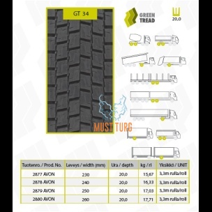 295/80R22.5 GT34 MICH1 Taastatud rehv