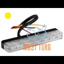 Pindvilkur õhuke profiil 16mm 12-24V kollane 12 vilkumisrežiimi ECE R65/R10