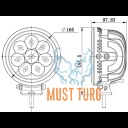 Töötuli 90W 9-36V 7200lm CE RFI/EMC-sertifikaat IP68 SAE 349 Töötuli 90W 9-36V 7200lm CE RFI/EMC-sertifikaat IP68 SAE 349