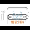 Ääretuli led kollane 12-24V E-sert. 110x31x13mm