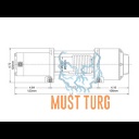 Winch 2268kg 12V 3.8hp / 2.8kW IP67 Rock