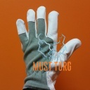 Working glove gray / white goatskin No.9