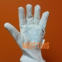 Working glove gray / white goatskin No.9