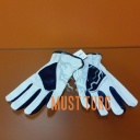 Work glove blue / white nylon / goatskin no.8