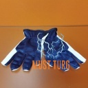 Work glove blue / white nylon / goatskin no.8