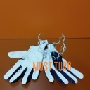 Work glove blue/white, nylon/goat skin no.9