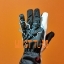Work gloves black / white nylon / goatskin no.10