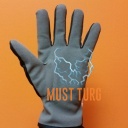 Artificial leather work gloves black/grey no.8