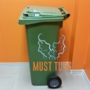 Trash can green 140l