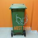 Trash can green 140l