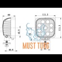 Töötuli 27W 9-36V 1450lm CE RFI/EMC IP68 SAE