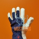 Work gloves blue / white cotton / goatskin no.9