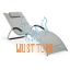 Reclining chair with aluminum frame 177x65x73cm light gray