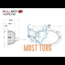 Töötuli 45W 10-30V 2710lm IP6K9K lai valgusvihk Bullboy Agriline