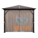 Canopy with side curtains 3x3m beige