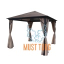 Canopy with side curtains 3x3m beige