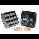 Haagise juhtmevabade tagatulede komplekt 12-24V Optibeam Dark Phantom ECE R148 R10