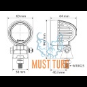 Töötuli Bullboy Agriline 20W 9-32V 2500lm R10 kaasas toru kinnitus
